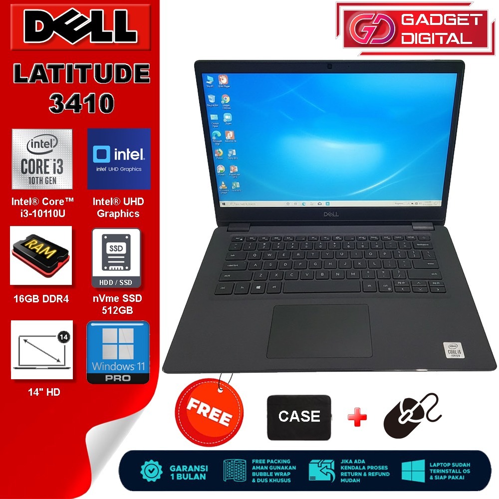 Laptop DELL Latitude 3410 Core i3-10110U | 16GB / SSD nVme 512GB | 14" HD