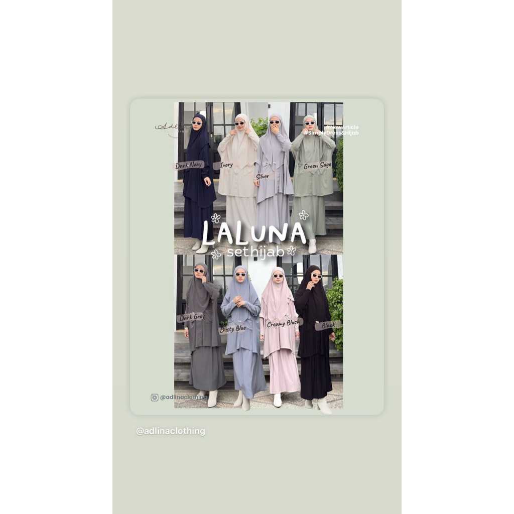 laluna set hijab by adlina cloting
