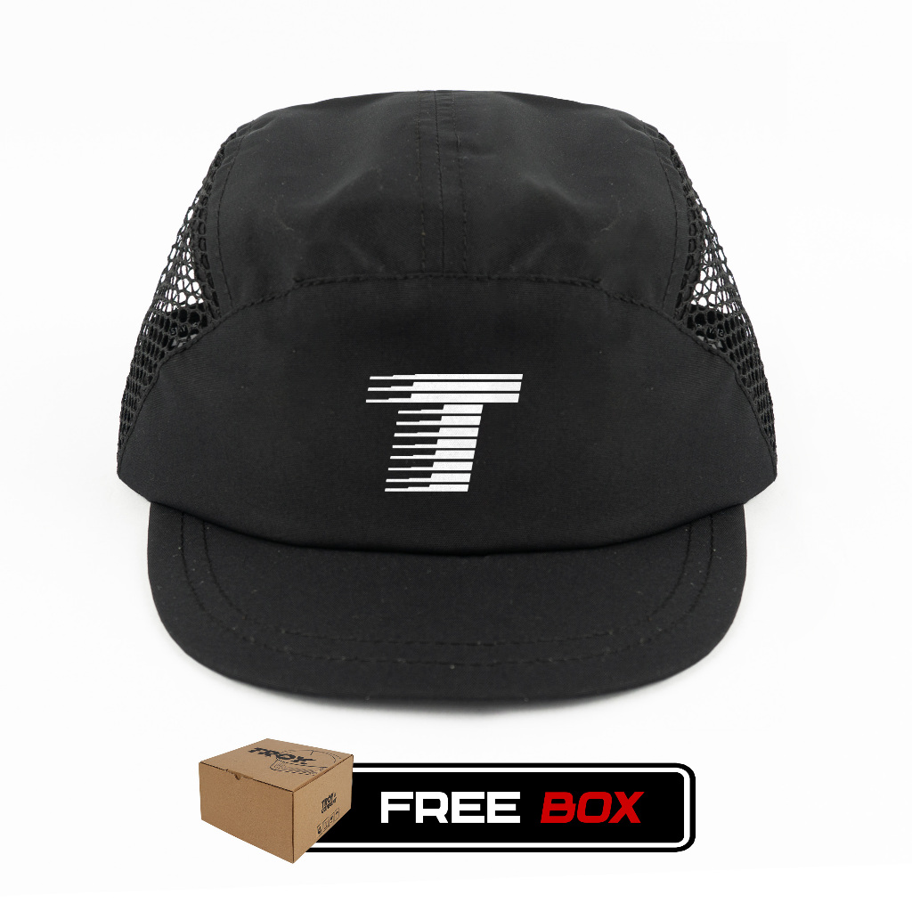 [Free Box] Troy Company Active Cap Cycling Cap Black Speedline - Topi Outdoor Topi Lari Topi Sepeda Hitam ACD 3465