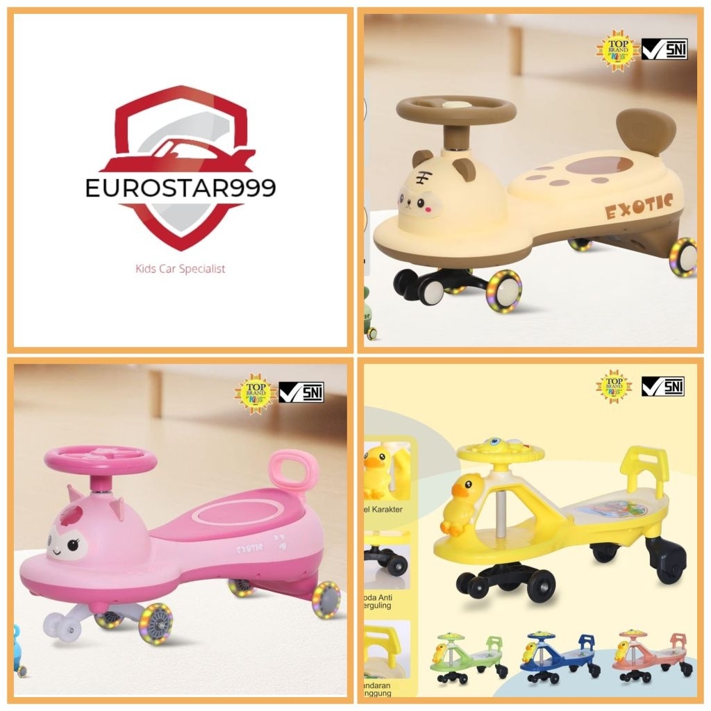 MAINAN ANAK SWING CAR RIDE ON BEBEK EXOTIC ET3106 // ET3105 MUSIK // ET3103 KUROMI