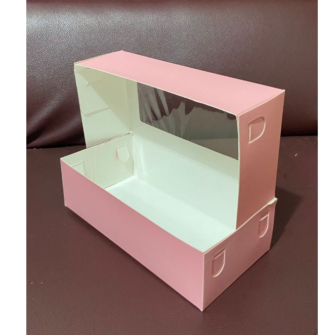 Box Kotak Kue Brownies  Full Laminasi Foodgrade - Ivory 20x10x6 PINK