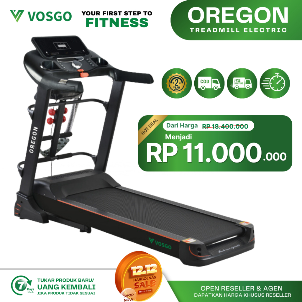 Alat Fitness Treadmill Elektrik Vosgo Oregon