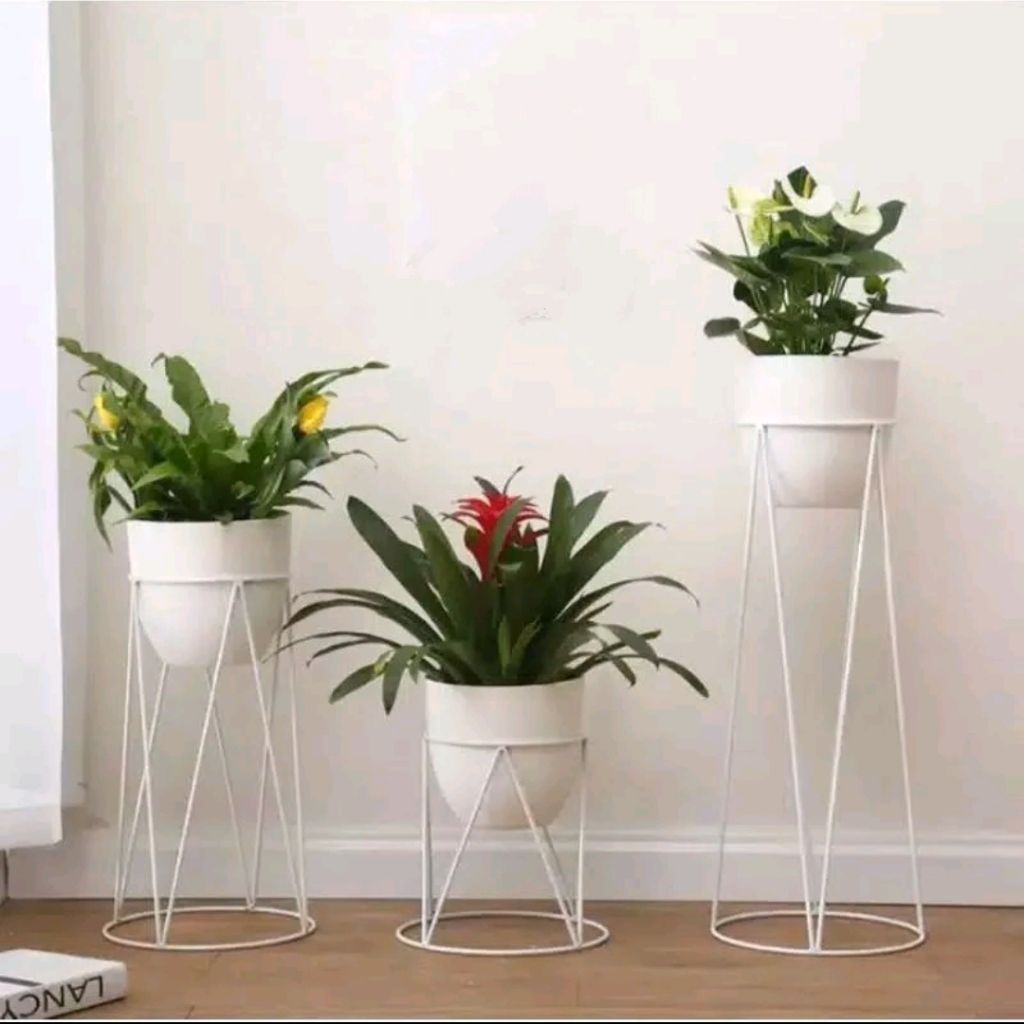standing pot bunga minimalis/rak pot bunga minimalis besi bulat 6mm/ada 3 ukuran
