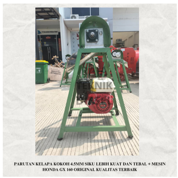 PARUTAN KELAPA KOKOH 4.5MM SIKU LEBIH KUAT DAN TEBAL + MESIN HONDA GX 160 ORIGINAL KUALITAS TERBAIK