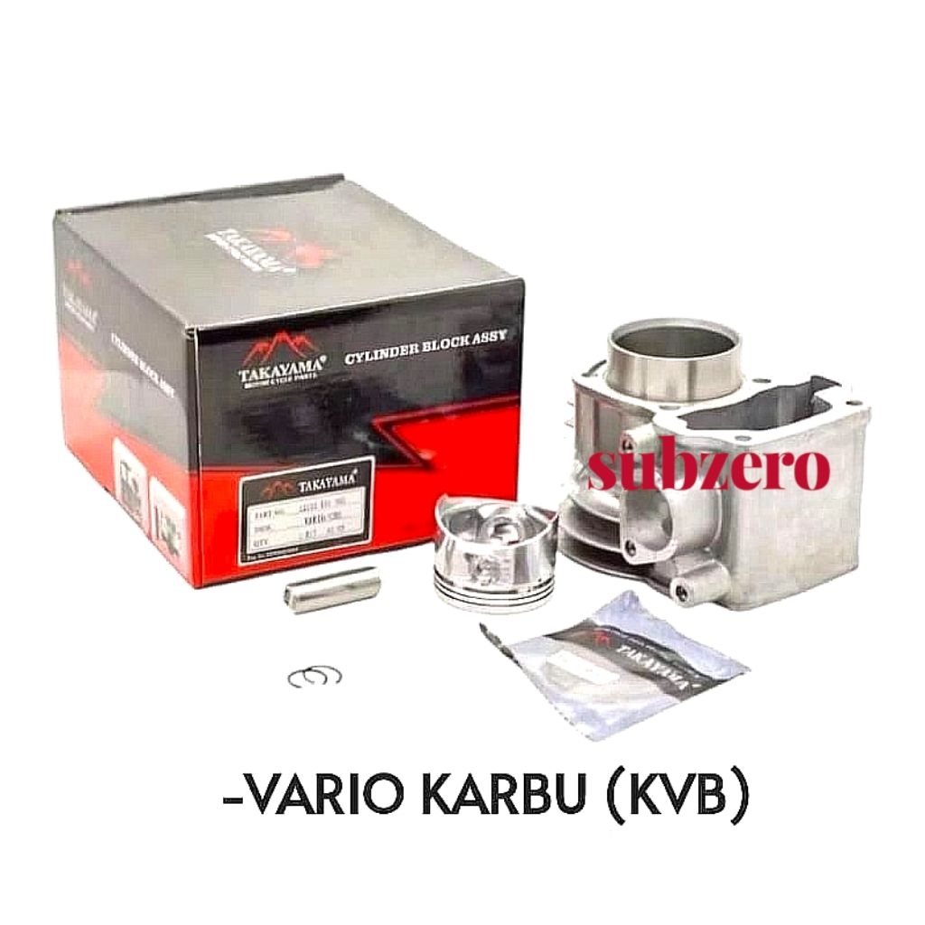 BLOK MESIN + SEHER PISTON KIT KVB TAKAYAMA VARIO 110 OLD LAMA VARIO KARBU VARIO CBS TECHNO ORI TAKAY