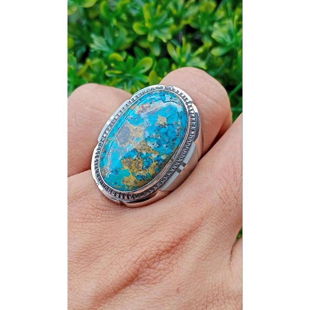 Natural pirus Persia biru pancy Urat emas