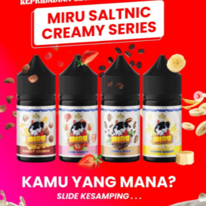 Miru Saltnic 30ml 30mg Pink Rabbit Crunch Tokyo Rabbit Coffee Milk Liquid Saltnic Creamy Manis Krimi