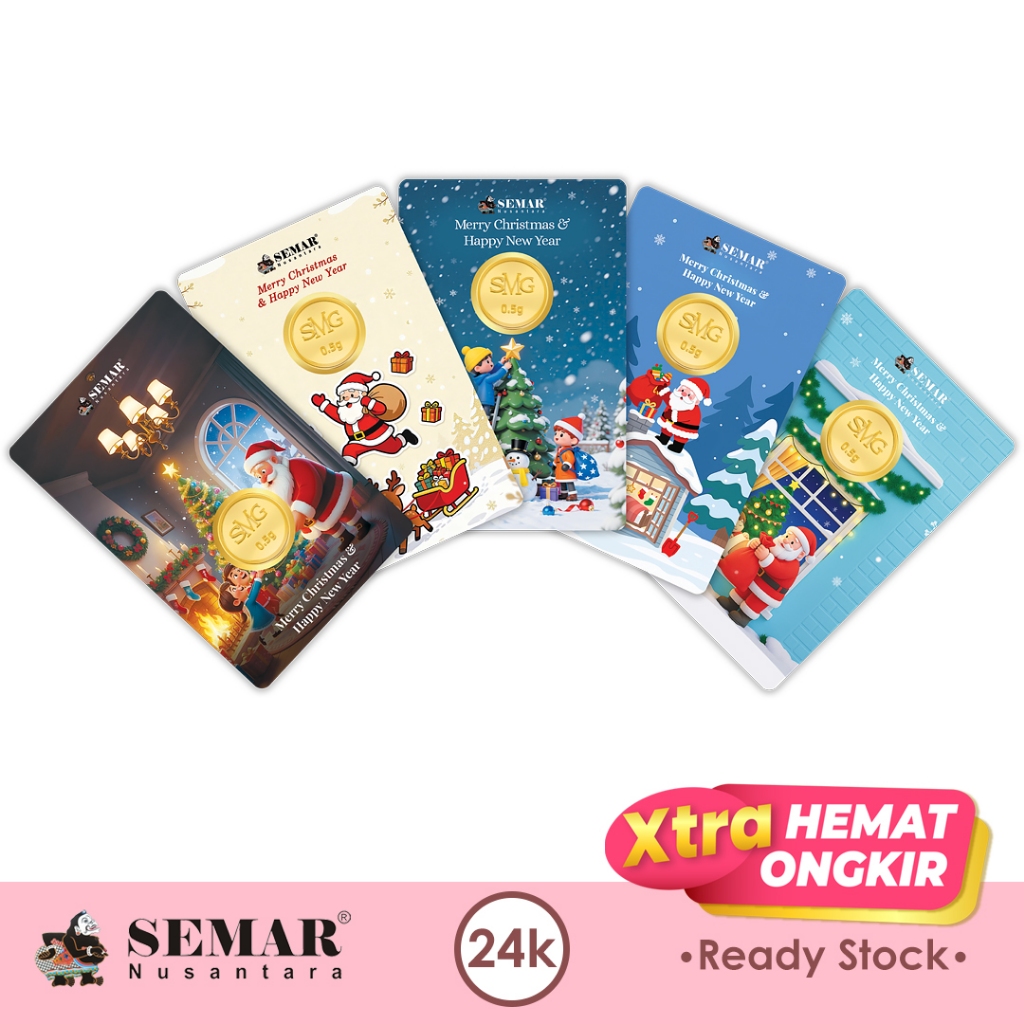 Logam Mulia SMG Press Gold Gift Series 0.5Gram Edisi Natal Christmas Special Edition Emas Batangan S