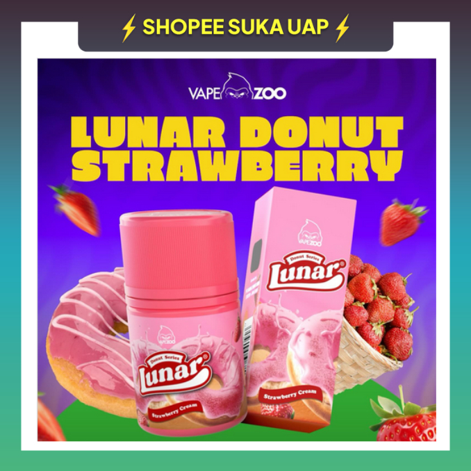 LUNAR DONUT STRAWBERRY CREAM FREEBASE 60ML BY VAPEZOO 100% AUTHENTIC