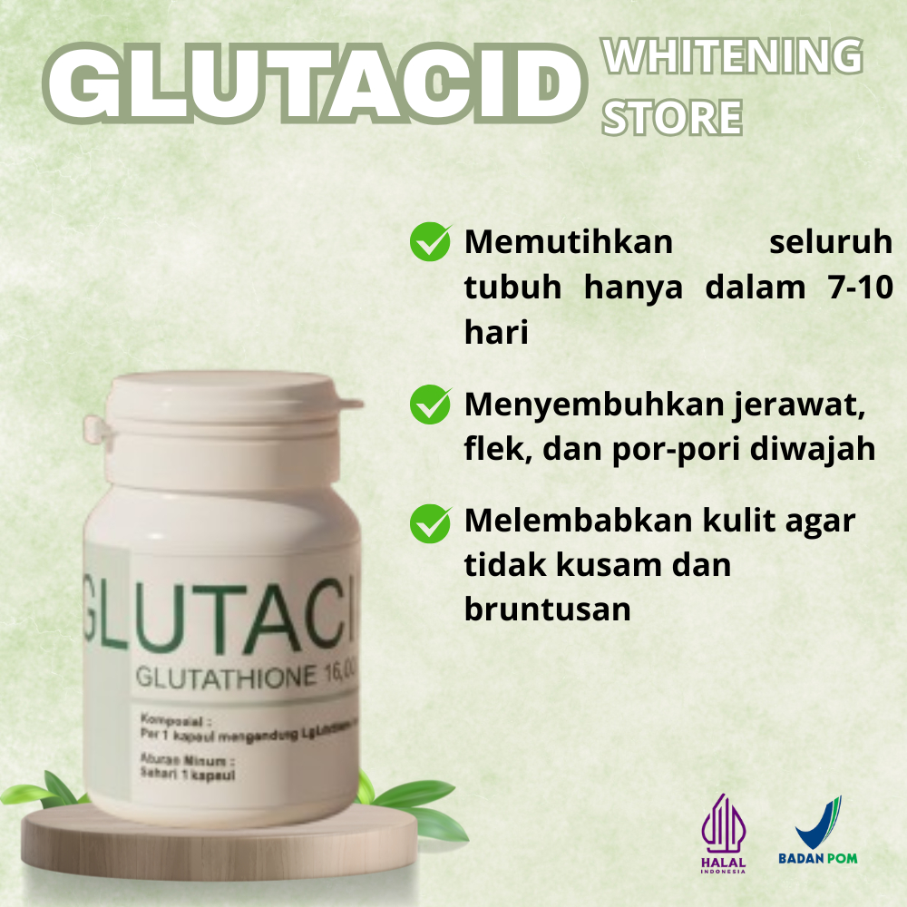 Kapsul Pemutih Badan 7X – Whitening BPOM Halal, Cerahkan Kulit & Atasi Jerawat