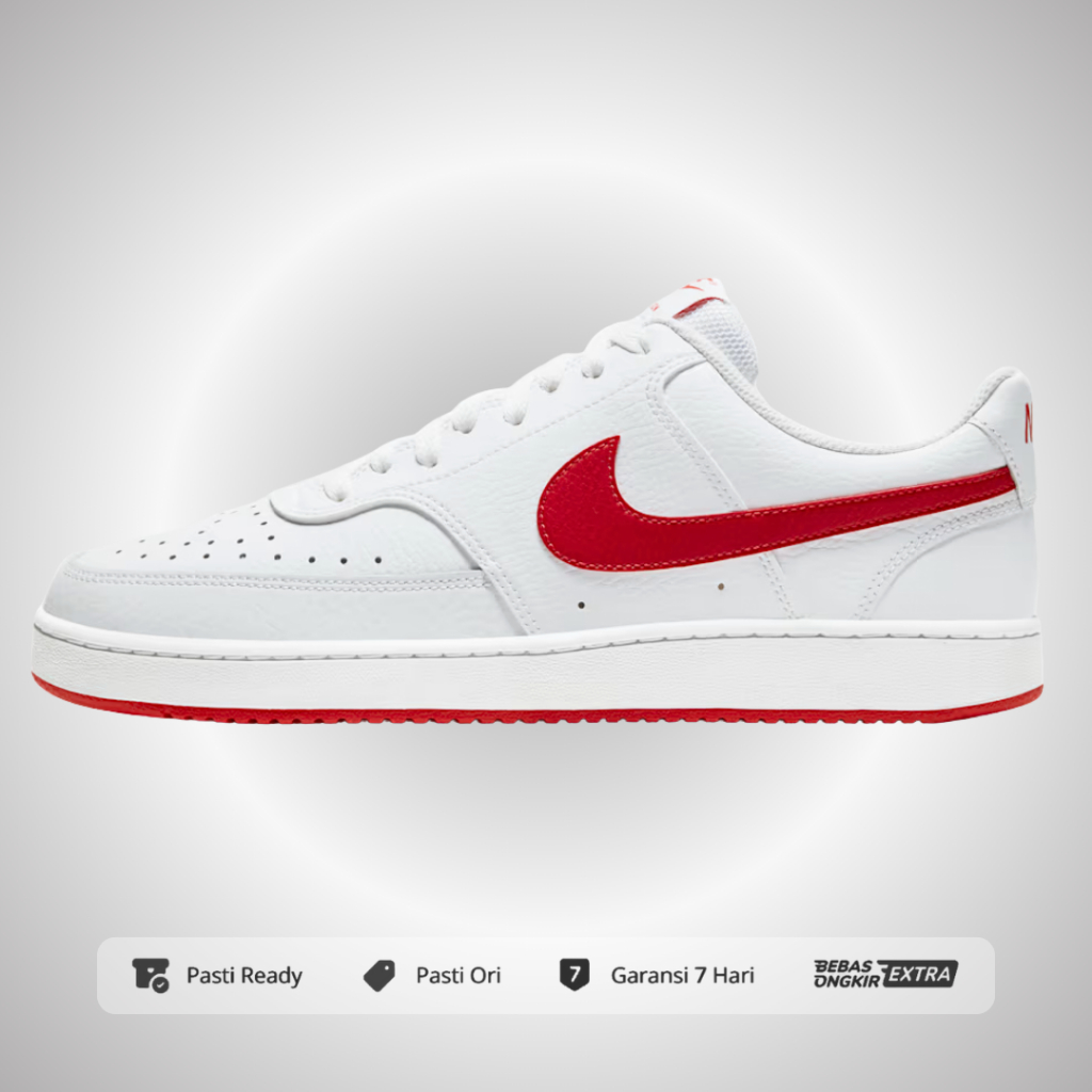 Sepatu Nike Original Men's Court Vision Low Shoes - White / university Red CD5463