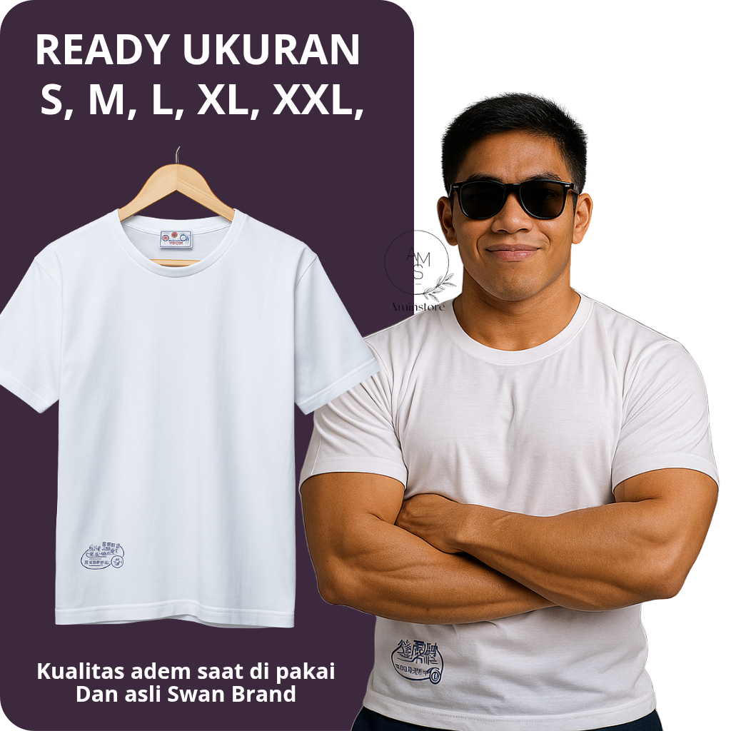 Kaos dalam Pria Oblong SwandMb Putih - Premium