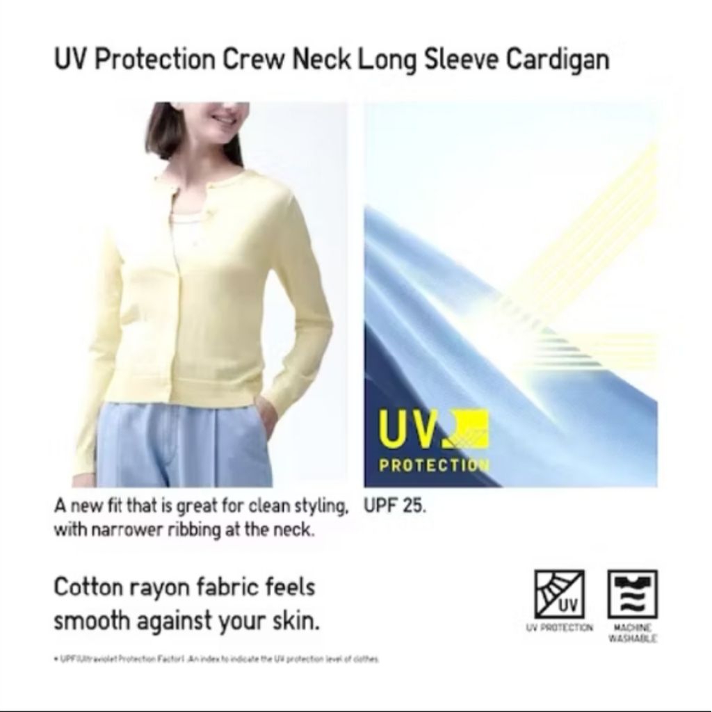 UNIQLO CARDIGAN ANTI UV YELLOW