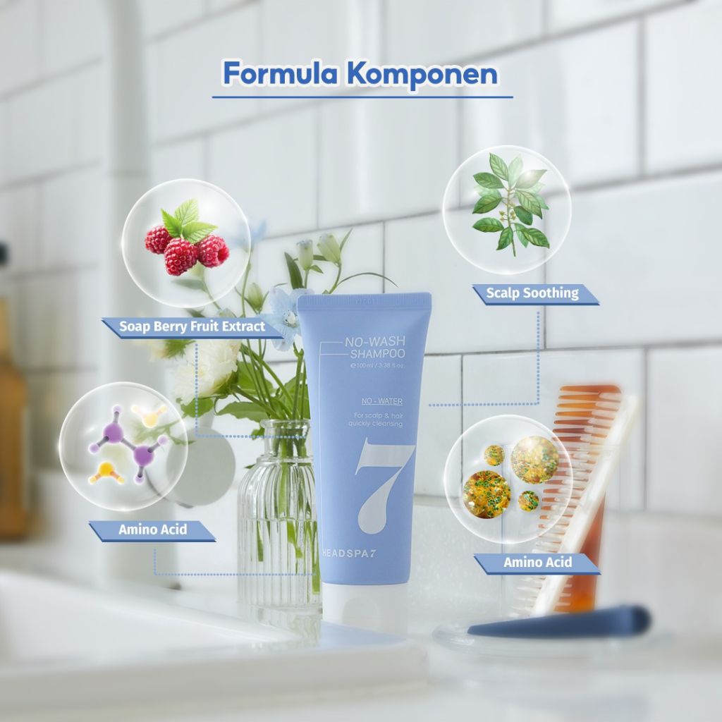 Headspa7 No Wash Shampoo Tanpa Bilas - No SLS No Sulfate No Paraben - 100ml
