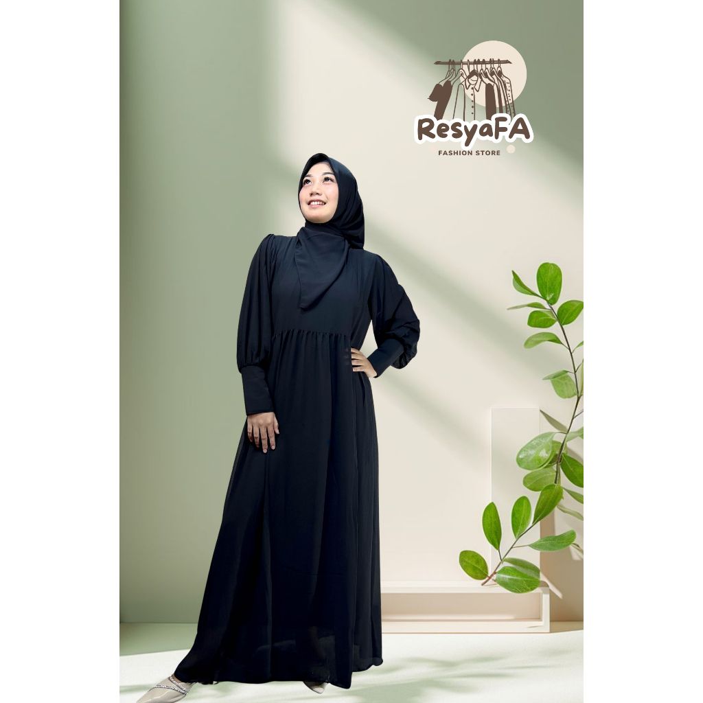 Gamis Alora bahan Ceruti premium by RESYAFA FAshion