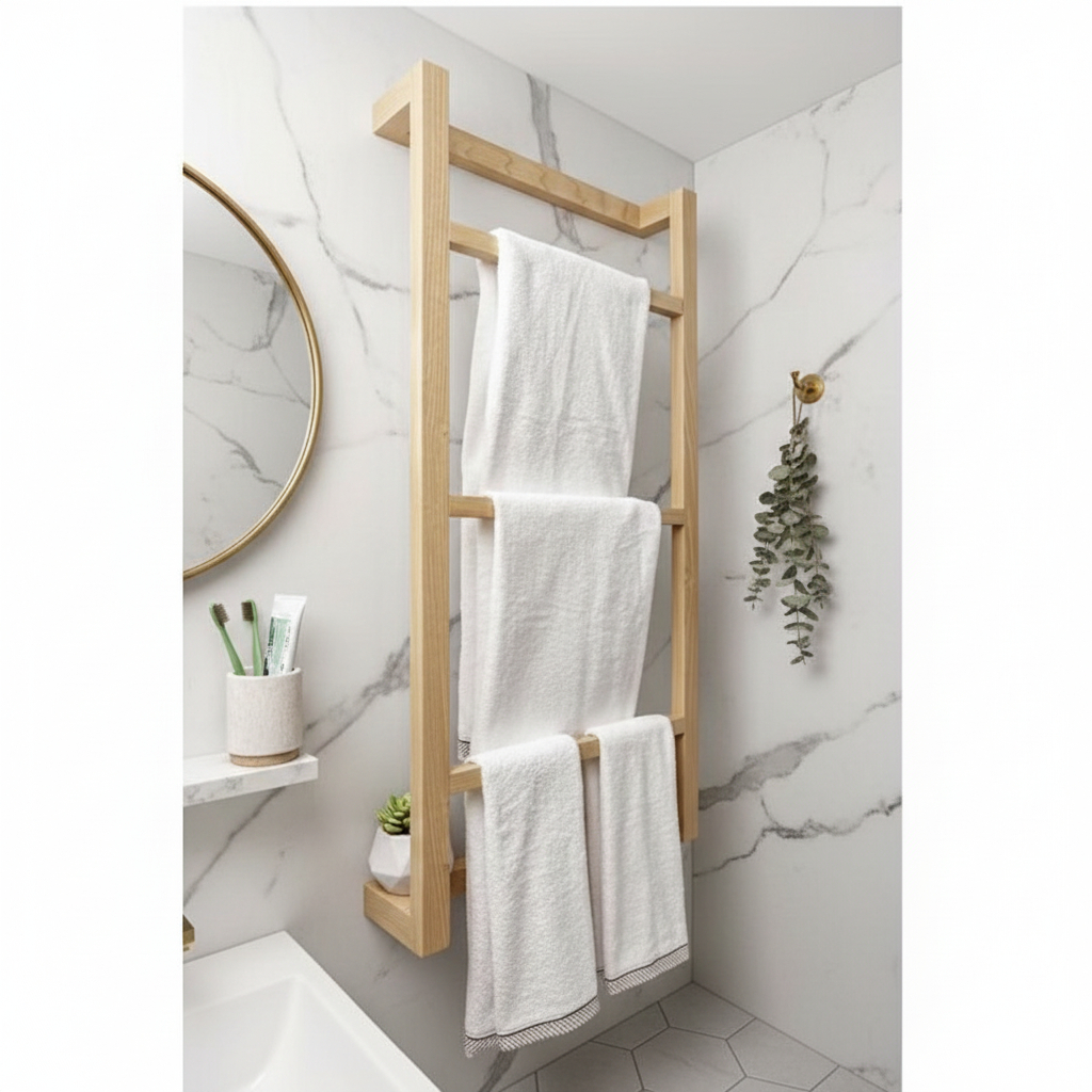 Gantungan Handuk Kamar Mandi Ambalan Rak Dinding Keren