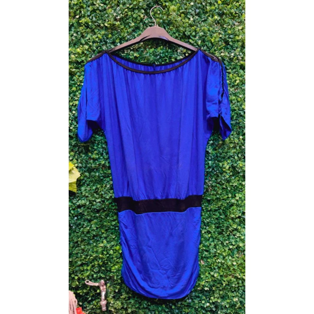 (PRELOVED) Tunik Tshirt Blue Mrs Biru Elektrik