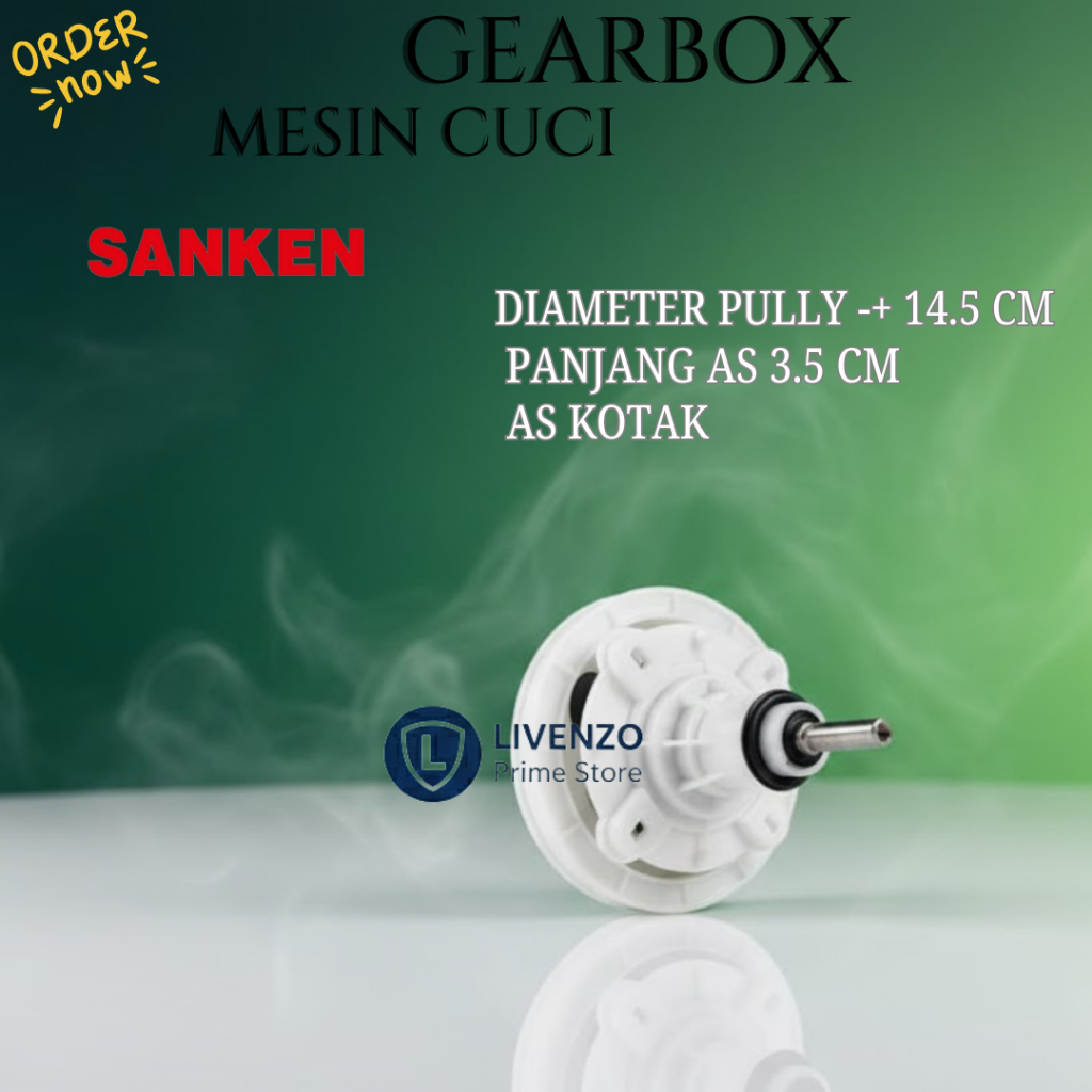 GEAR BOX MESIN CUCI 2 TABUNG SANKEN / GIRBOX/GEARBOX MESIN CUCI SANKEN 2 TABUNG AS KOTAK