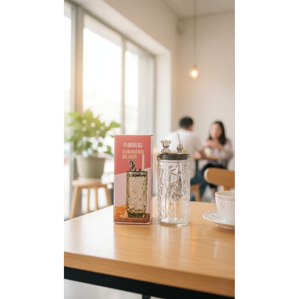 TUMBLER GLASS BOTOL KACA KRISTAL FREE SEDOTAN