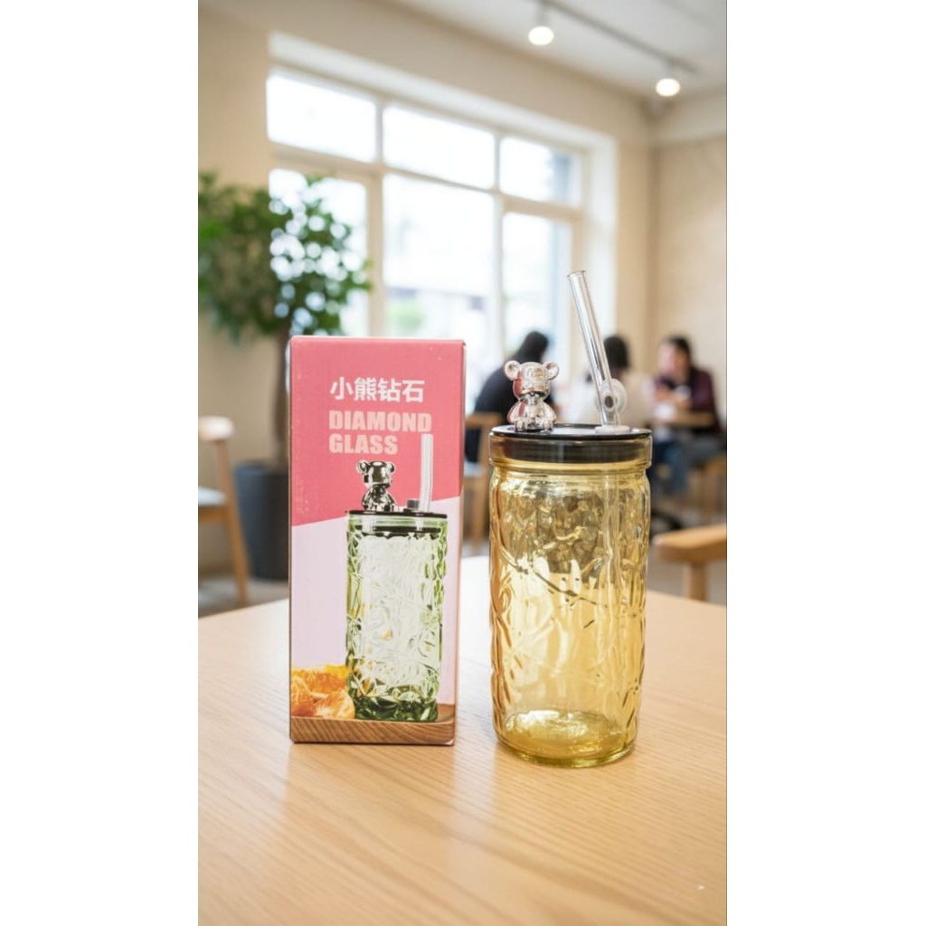 TUMBLER GLASS BOTOL KACA KRISTAL FREE SEDOTAN