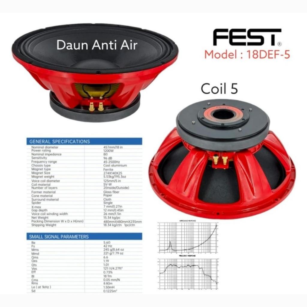Speaker Component Fest 18 DEF 5 Original 18 inch FEST 18DEF5