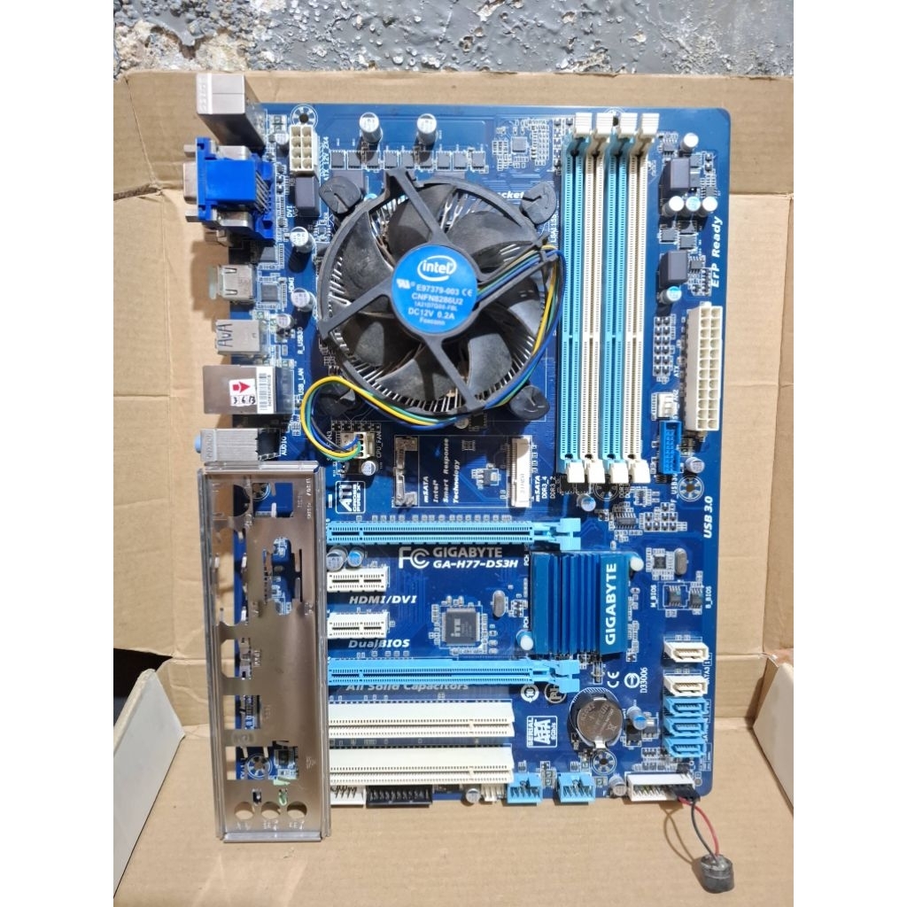 Paketan Motherboard Mobo Gigabyte H77 Processor Intel i5 3570 2400 Plus Hsf