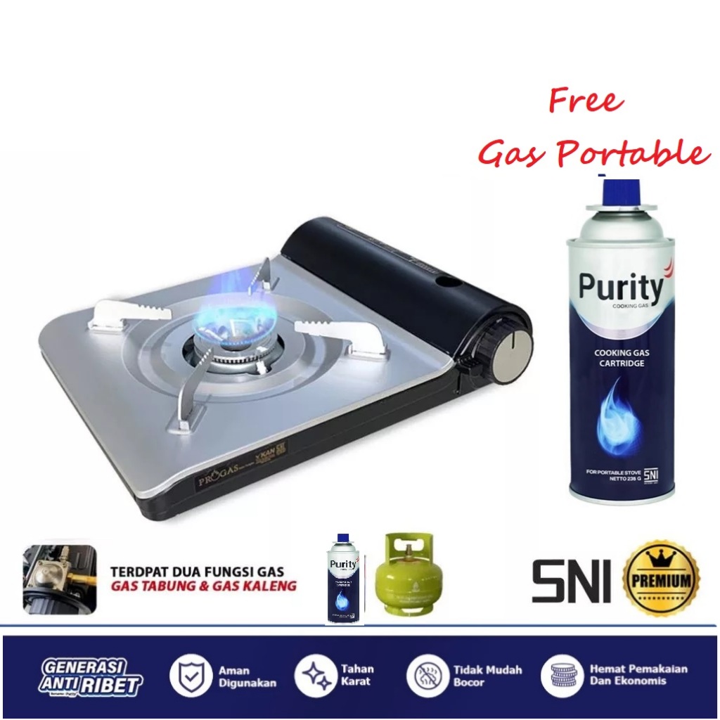 [FREE KOPER] KOMPOR PORTABLE SNI 2 IN 1 GAS PORTABLE PROGAS