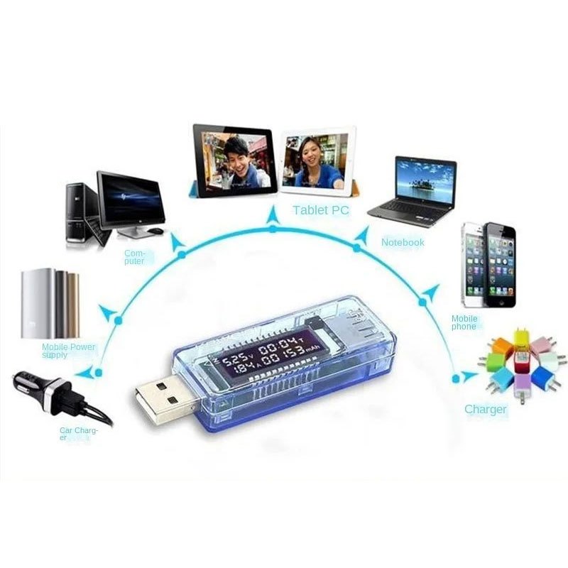 Keweisi USB Voltase Tester LCD KWS-V20 Blue || Keweisi USB Detektor Voltase Dan Baterai