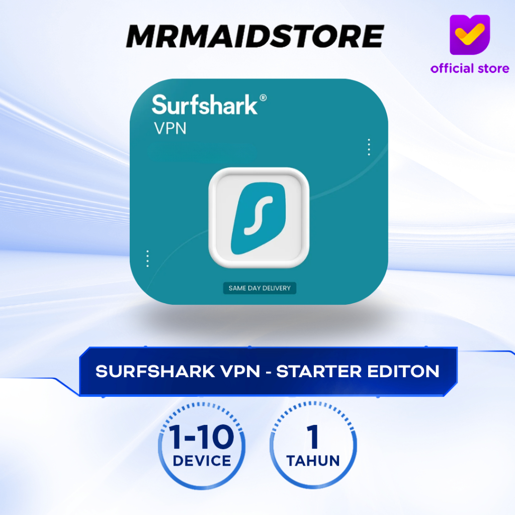 Surfshark VPN 1–10 Device | 1 Tahun – 100% Original