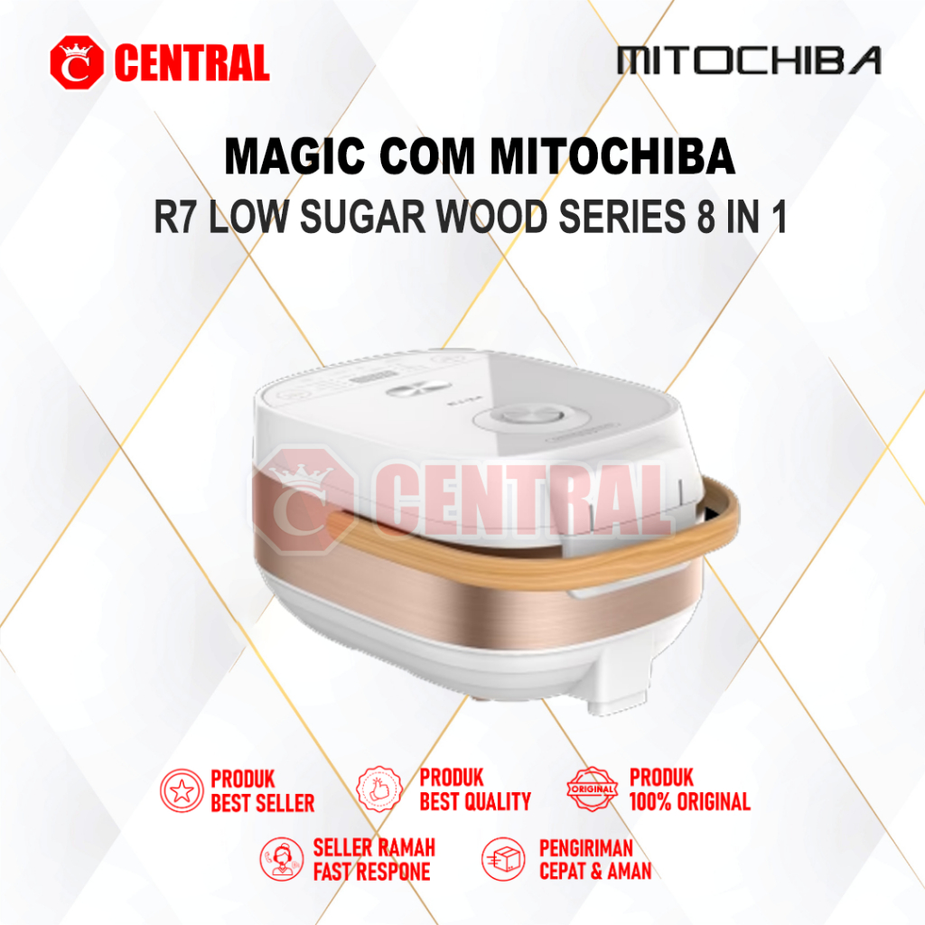 MAGIC COM MITOCHIBA R7 LOW SUGAR WOOD SERIES 8 IN 1 2 LITER