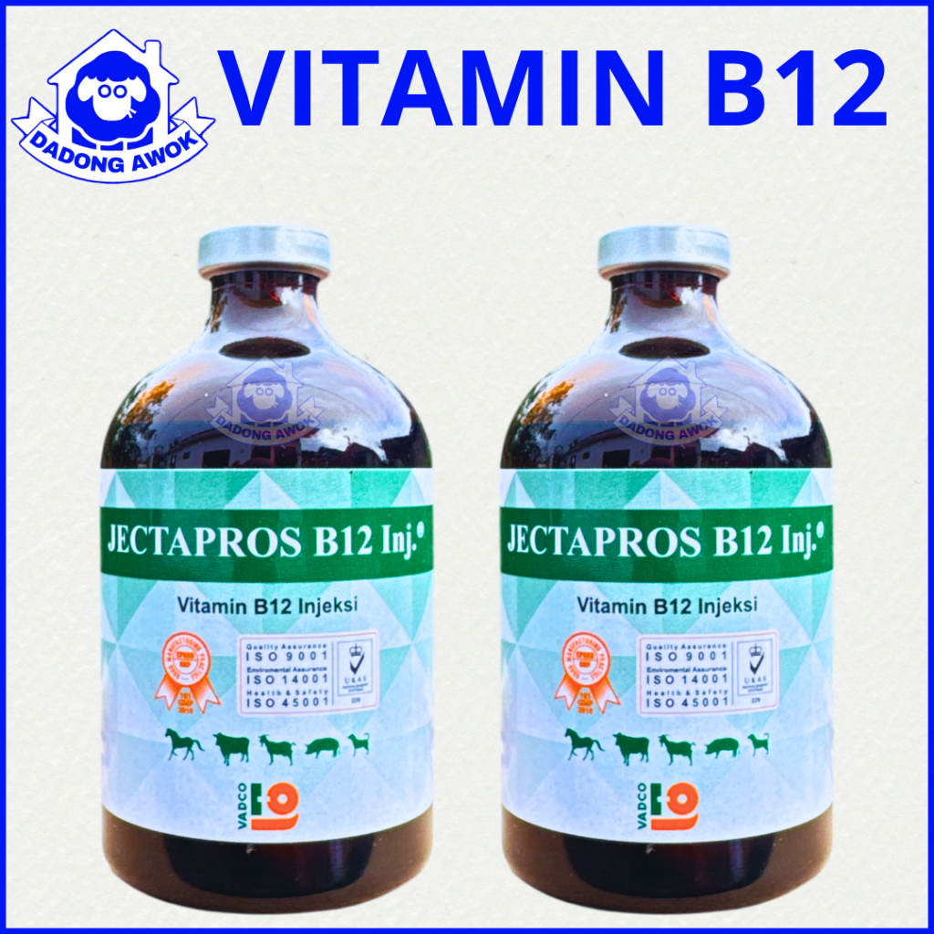 JECTAPROS B12 100ML - Vitamin B12 Injeksi Hewan Ternak Sapi Kambing Kuda Domba Babi kebalan tubuh