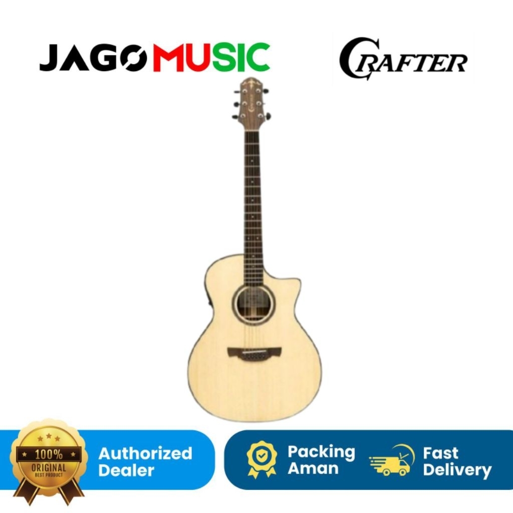Gitar Akustik Elektrik Crafter Able G-600 Ce Natural With Bag Gitar Crafter Able G6...