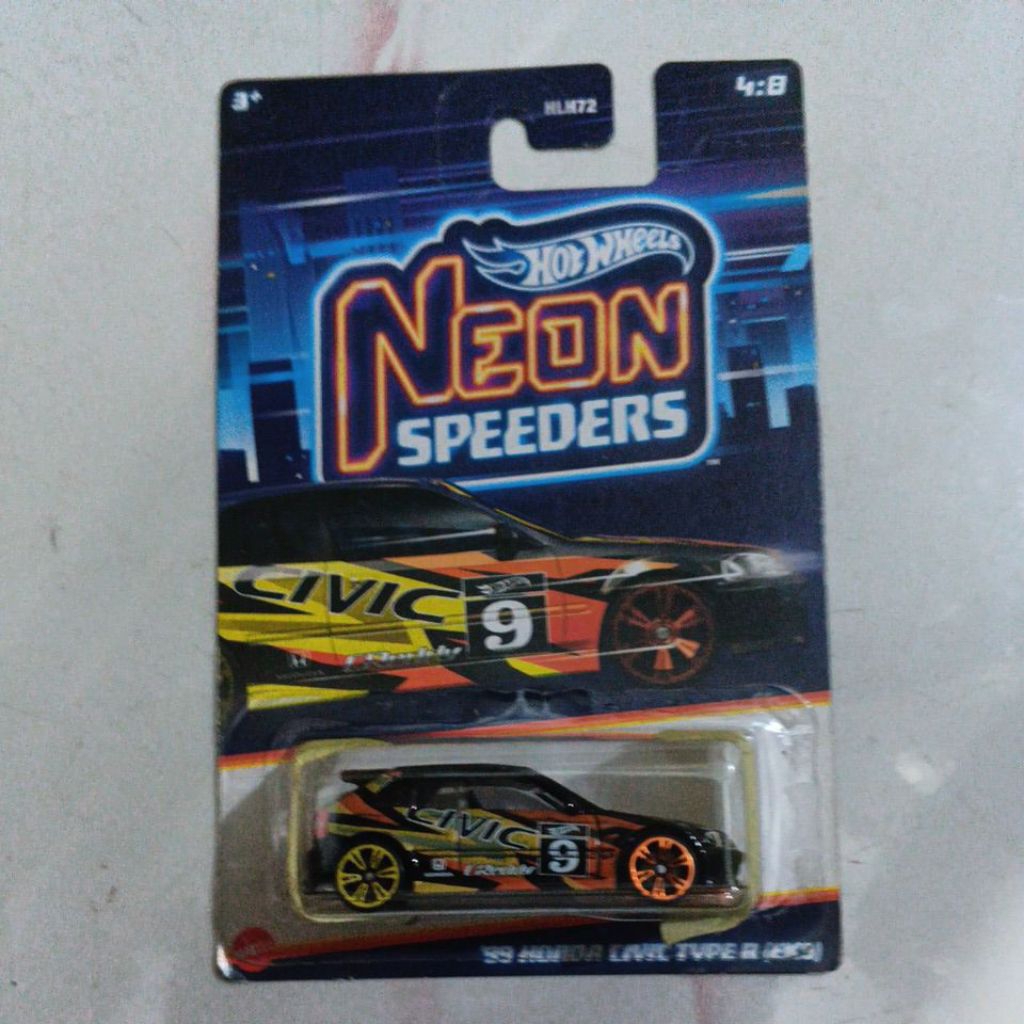 Hotwheels Honda Civic Neon Speeders/Minus Card Kerut