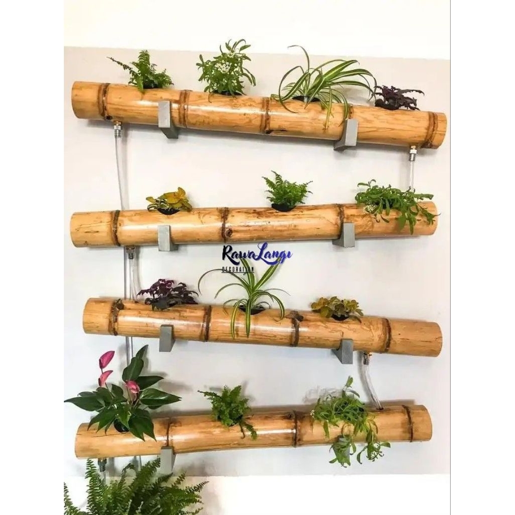 Pot Bunga Dekorasi Pot Bambu Alami Pot Bambu Gantung Hiasan Dekorasi Estetik