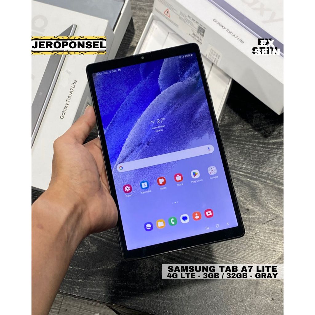 SAMSUNG GALAXY TAB A7 LITE - 4G LTE 3/32GB GRAY FULL SET ORIGINAL