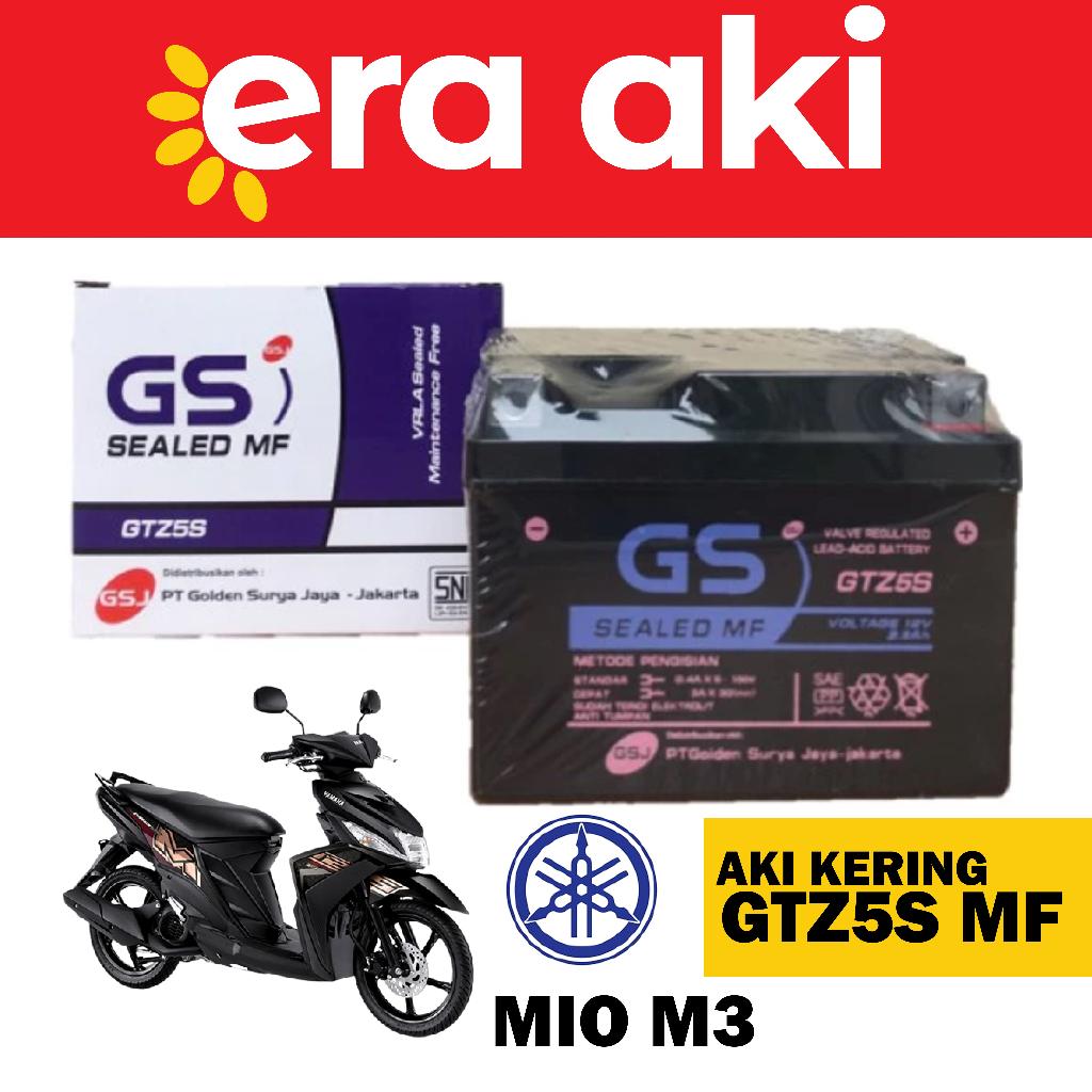 Aki Motor Yamaha Mio M3 GTZ5S Aki Kering Accu Kering MF