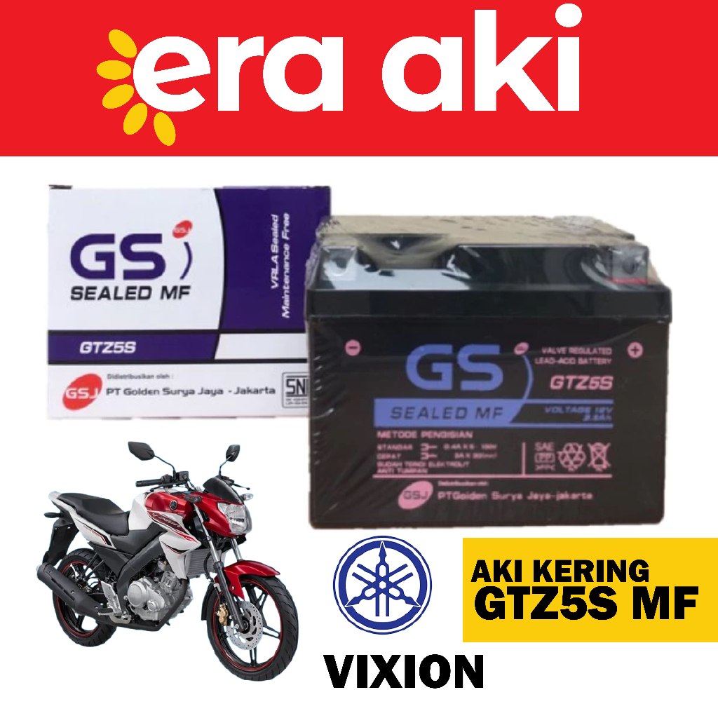 Aki Motor Yamaha Vixion GTZ5S Aki Kering Accu Kering MF
