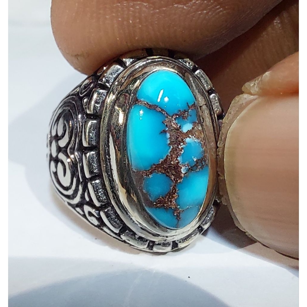 PIRUS MESIR BIRU MUDA GRADASI EST DIM 13x7x6 RING 7