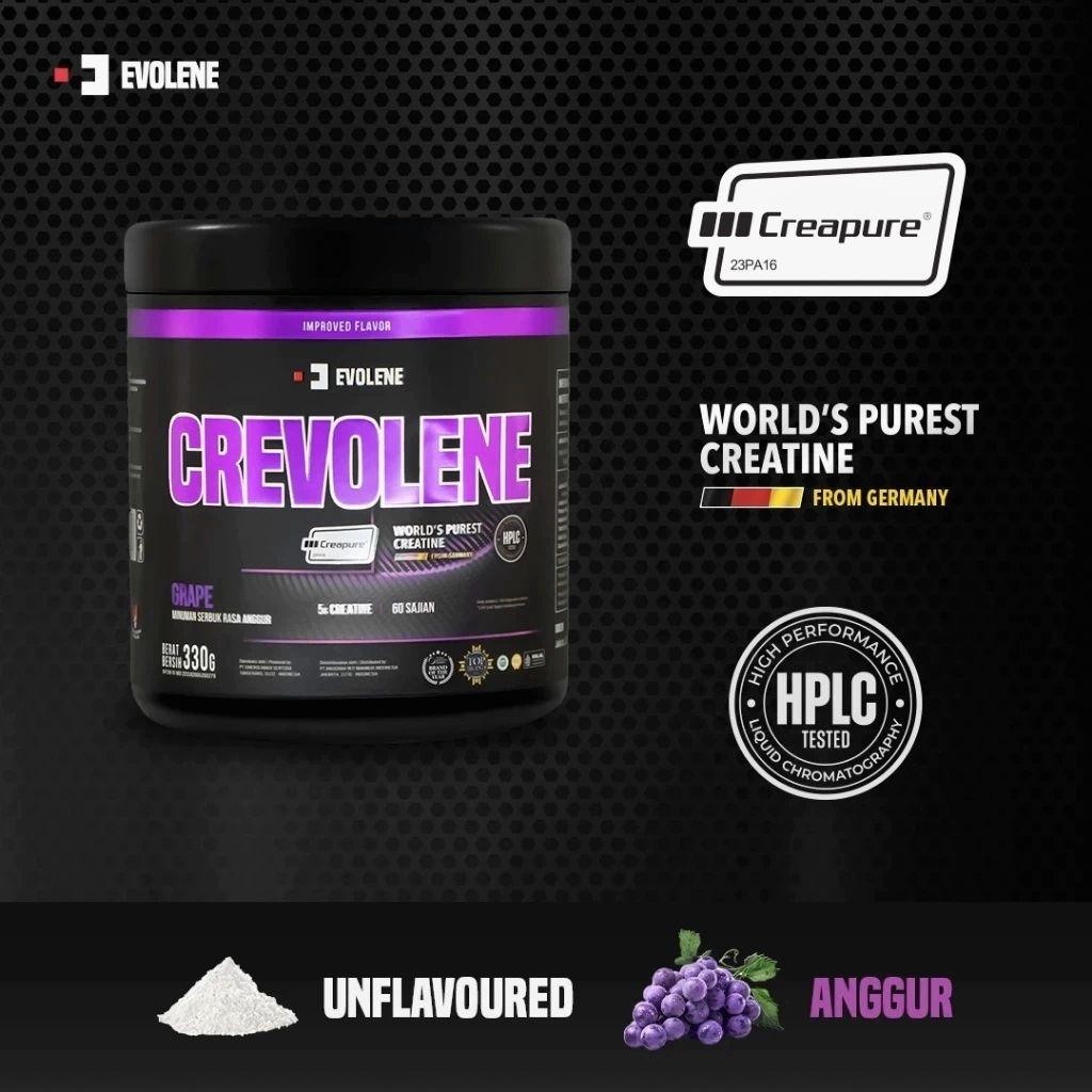 Crevolene 330gr / 300gr 60 Serving BPOM HALAL CREATIN CRAVOLINE CREVOLINE KREATIN CREATIN