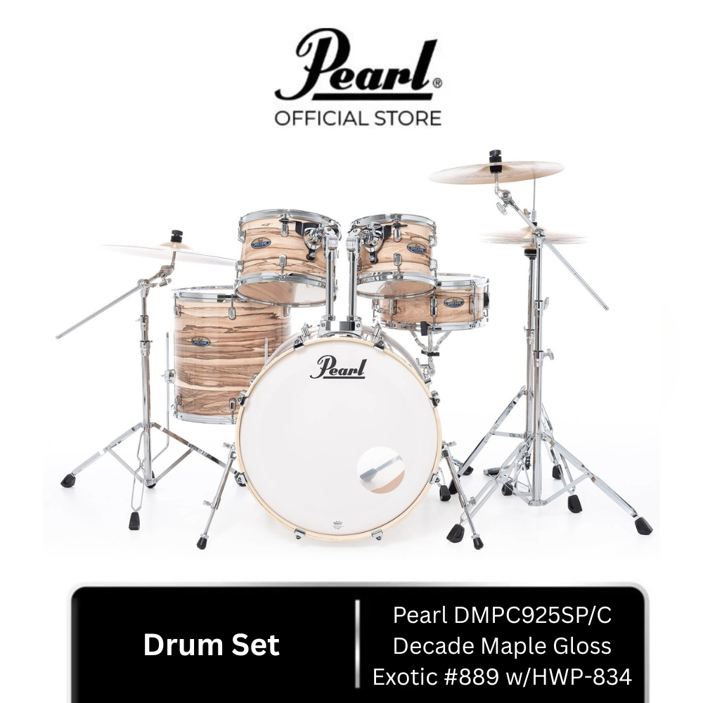 Pearl Drum Decade Maple Gloss Exotic Maple #889 with HWP-834 | Drum Set