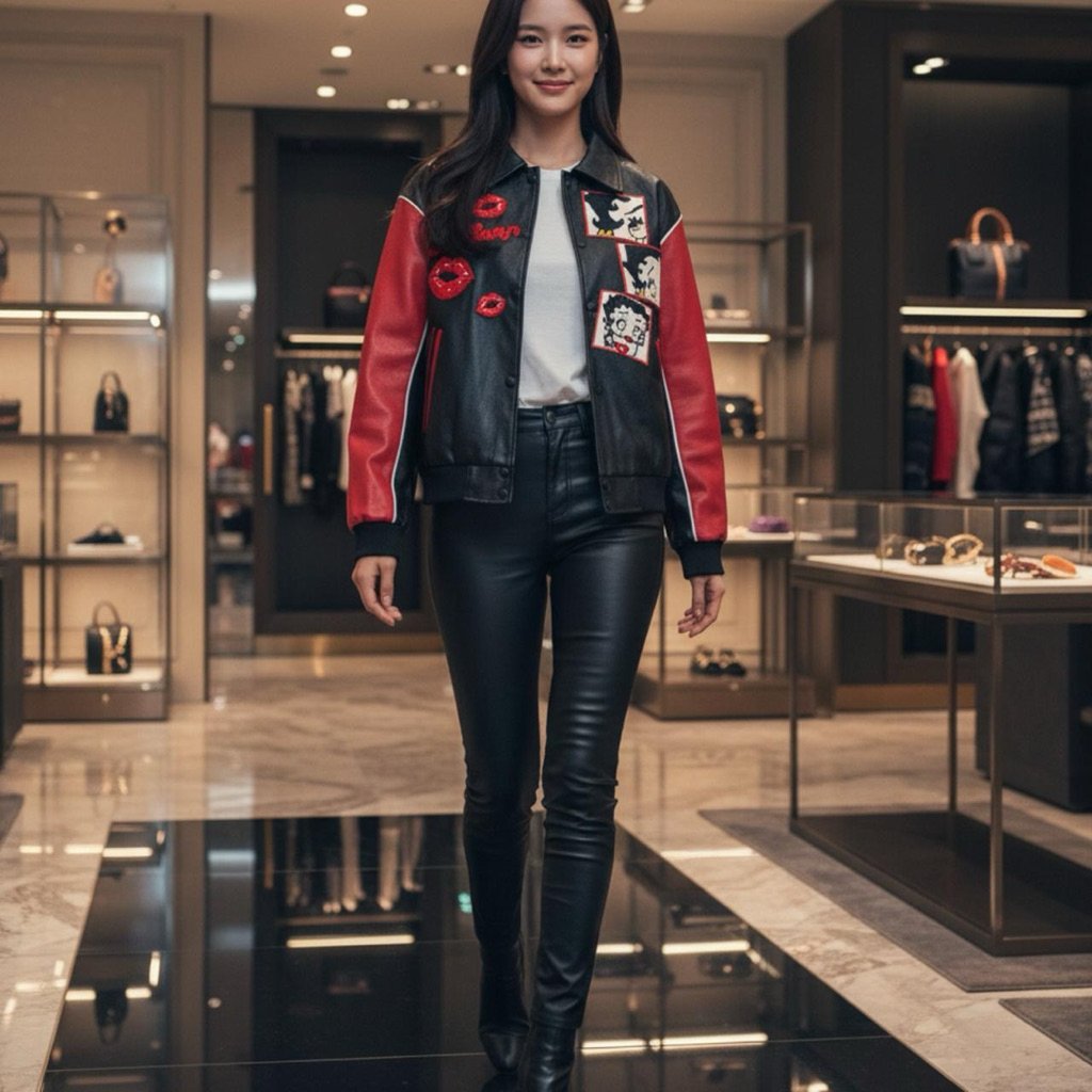 JAKET KULIT WANITA KEREN PATCH BETTY 3136