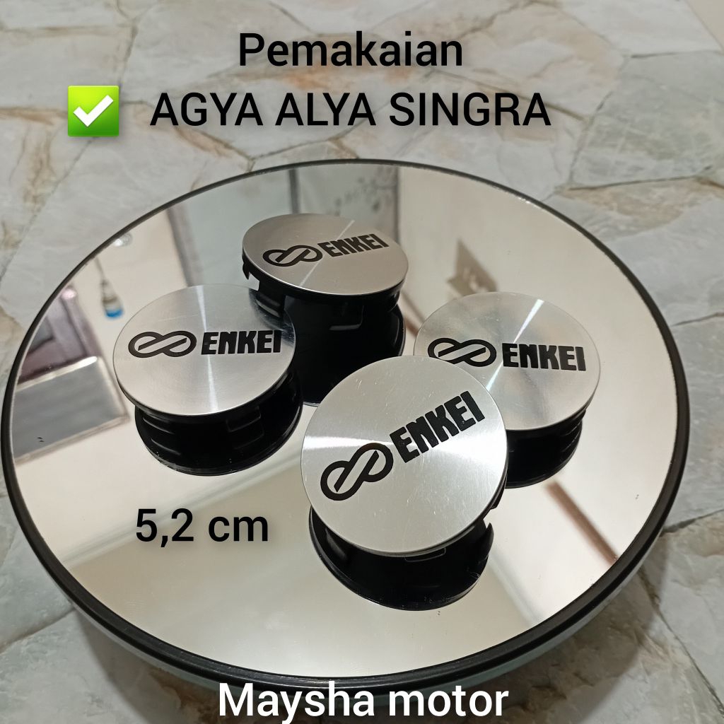 DOP RODA VELG VARIASI ENKEI MOBIL AGYA AYLA SIGRA DIAMETER 5,2 CM HARGA SATUAN 1 BIJI.