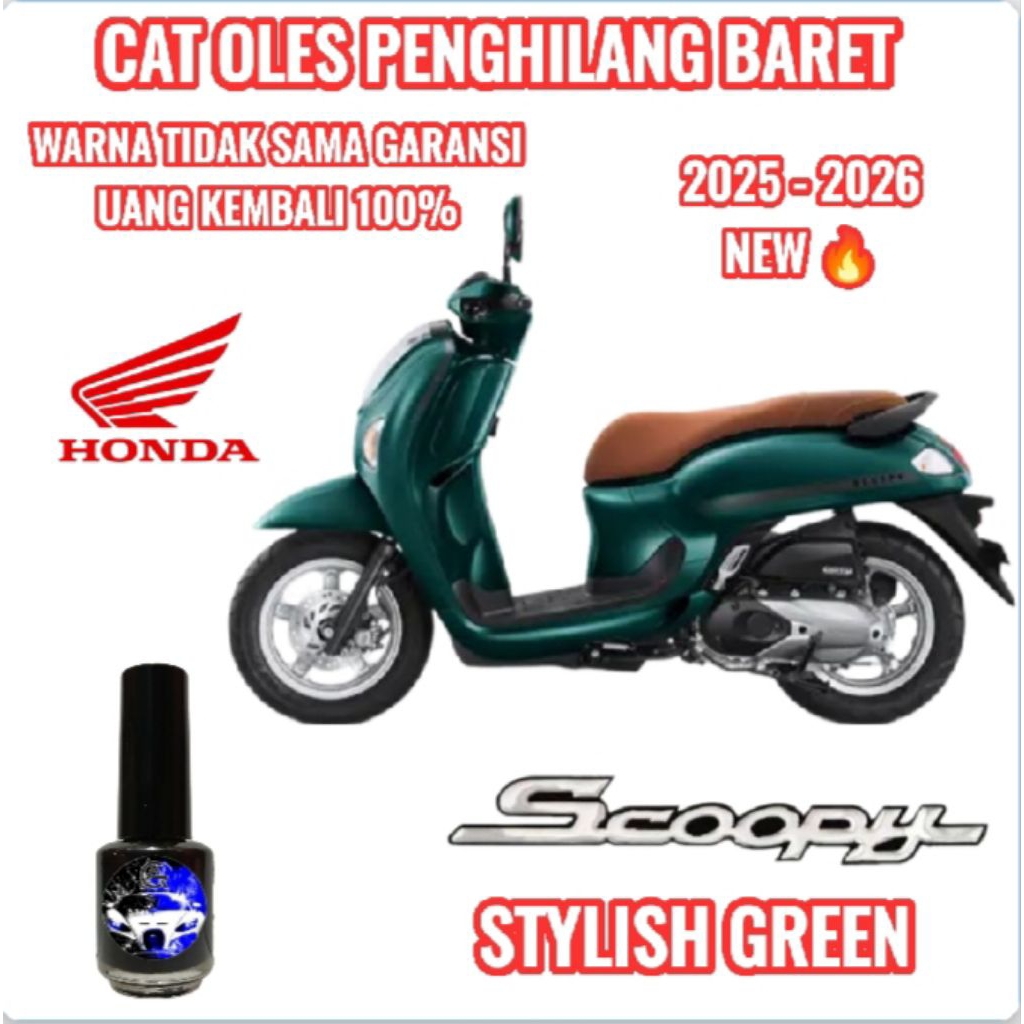 CAT OLES PENGHILANG BARET KENDARAAN MOTOR HONDA SCOOPY GEN 6 2025 2026 NEW STYLISH GREEN TERMURAH BI