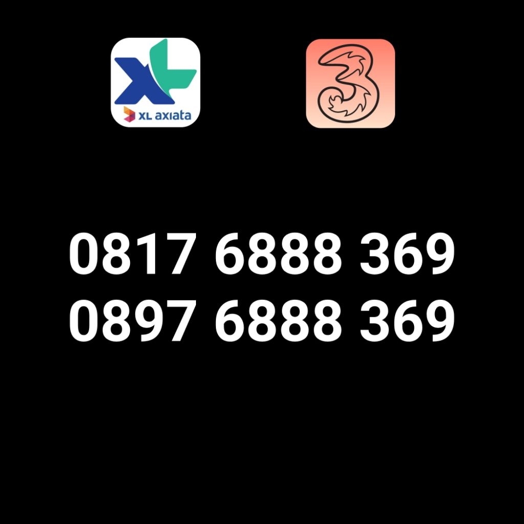 Nomor Cantik Tri dan XL Axiata 11 Digit Pasangan 6888 369 Angka Nikola Tesla 369