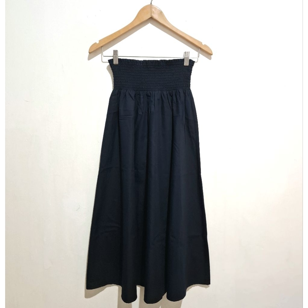 Skirt GU by UNIQLO Highwaist Cotton Dark Navy