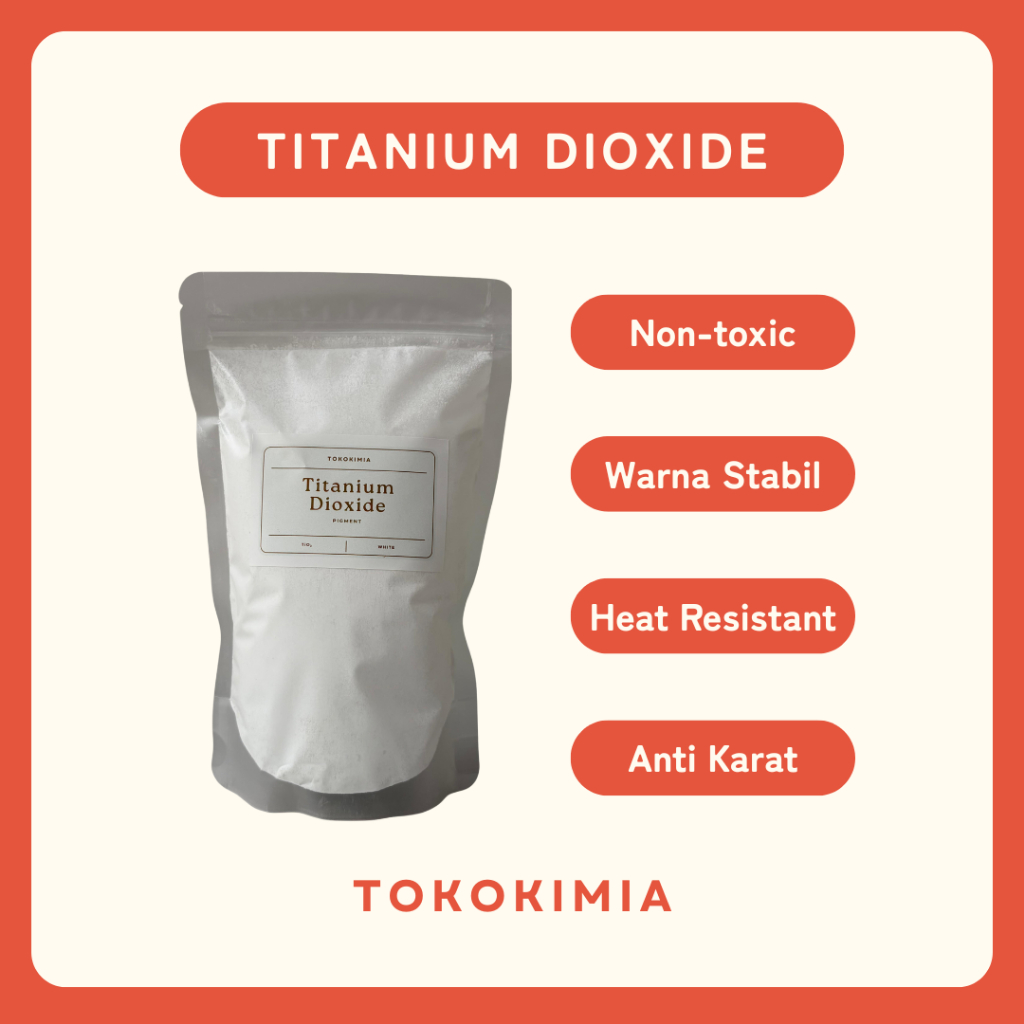 Titanium Dioxide White - Pigment Powder Pewarna Bubuk Verf Oker Putih 500 gram by TOKOKIMIA
