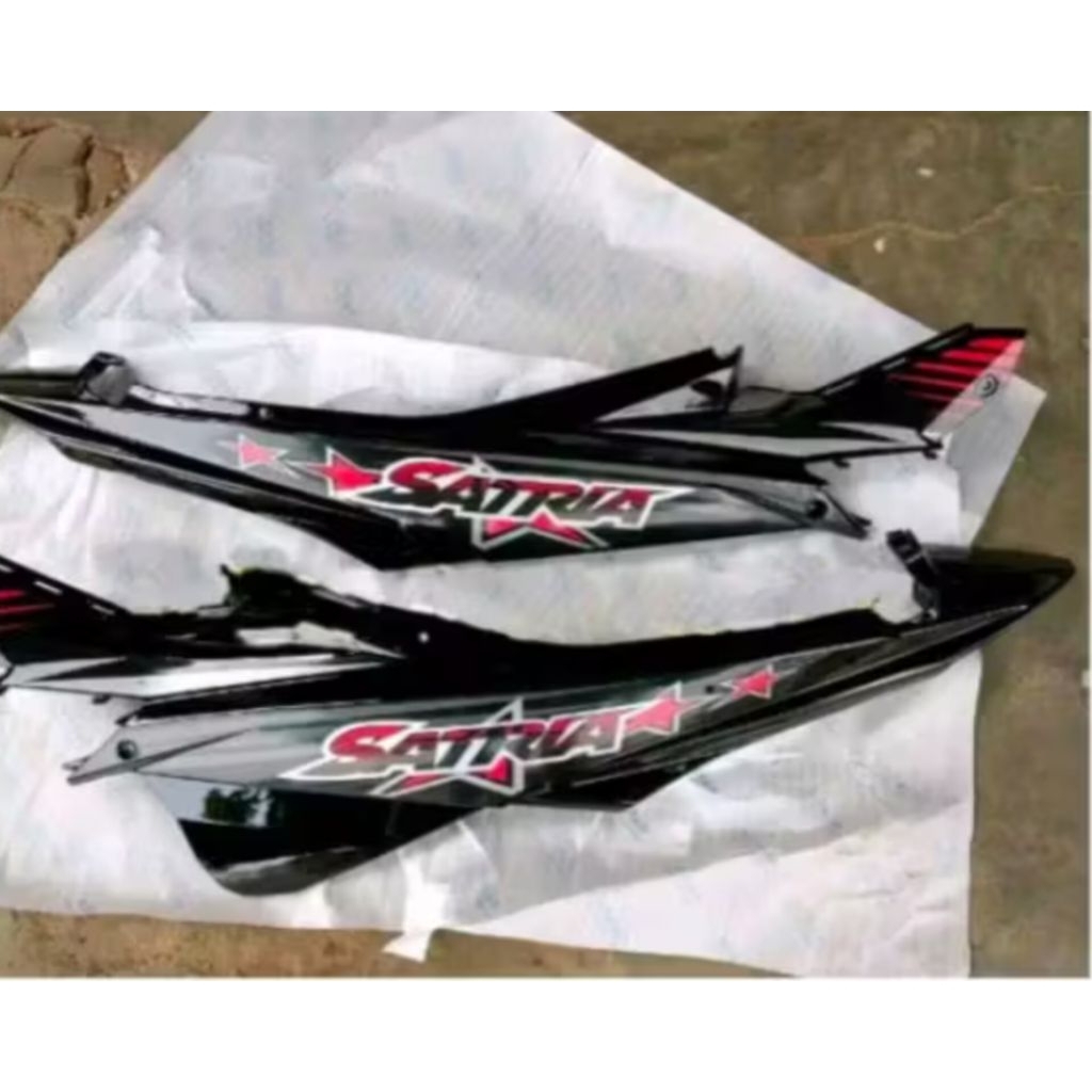 Cover Body Samping/Belakang Satria Fu 2014 Satria Fu Facelit Hitam Set Stiker