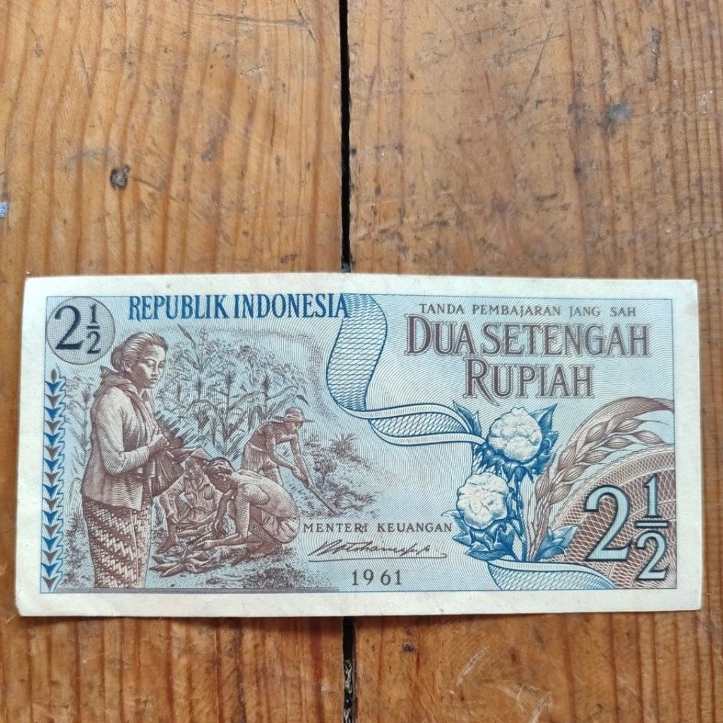 uang kertas 2½ rupiah th 1961