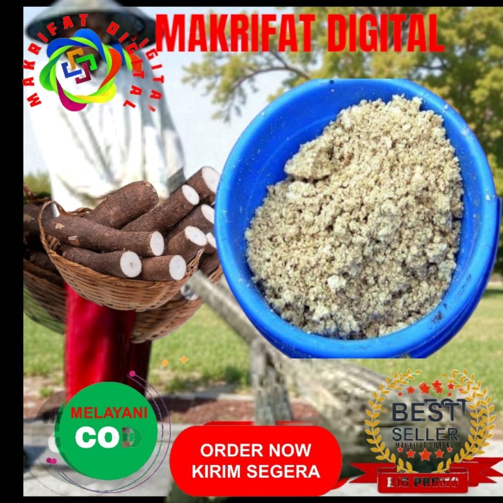 MAKRIFAT DIGITAL Paket 1 Kg PAKAN TERNAK AYAM UNGGAS ONGGOK GAMBLONG Singkong Feed Mix Campuran Paka