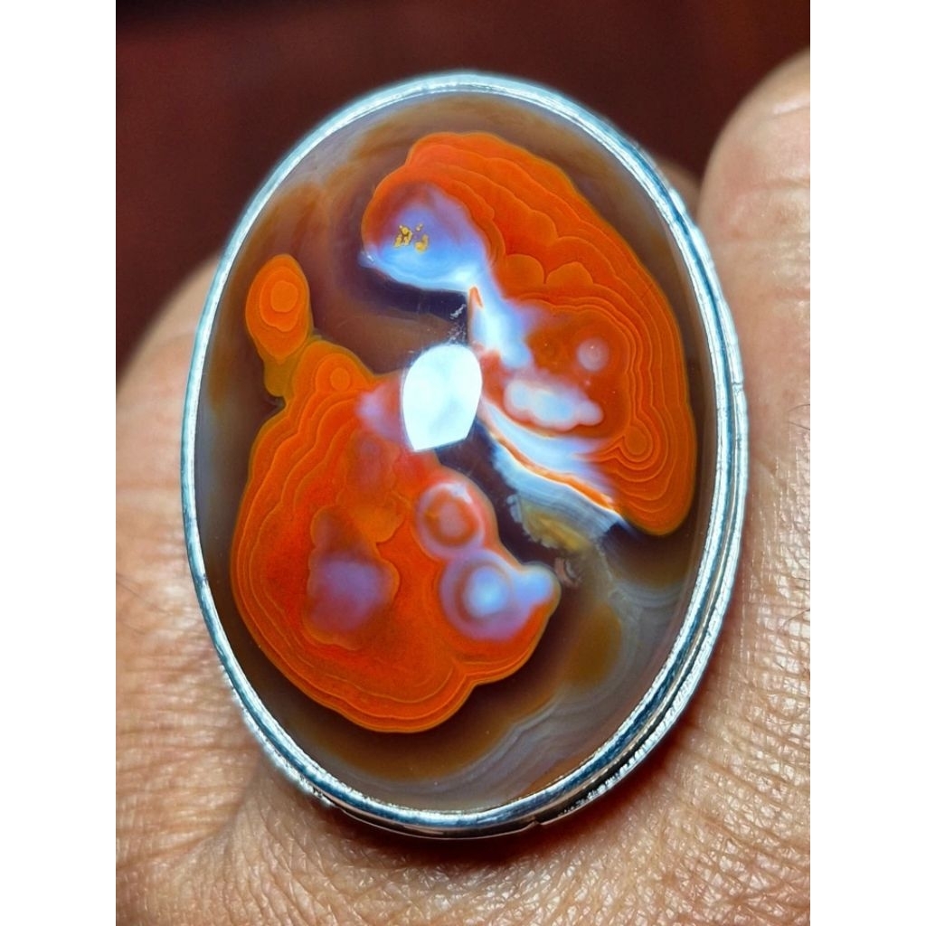 Cincin batu akik gambar ring perak